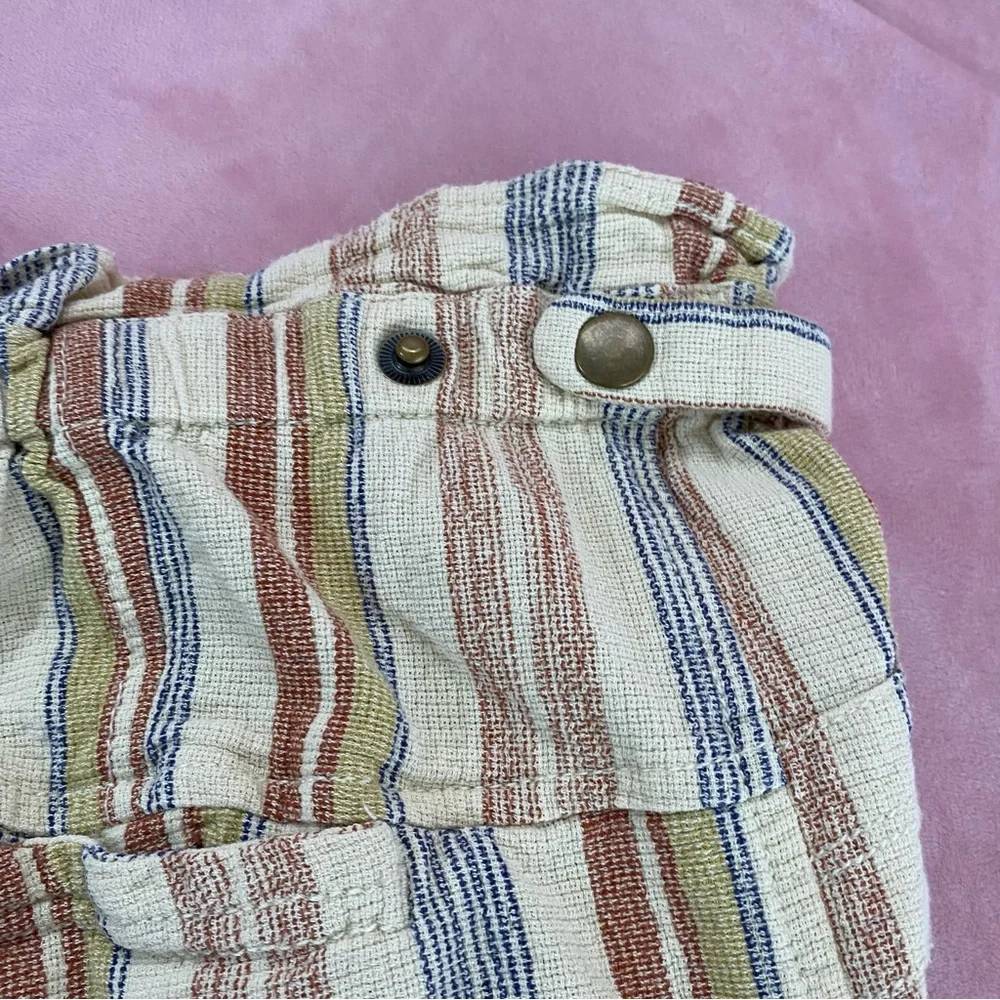 Free People Topanga Yarn Dyed Shorts New Large Boho Paper Bag Pocket striped - Picture 12 of 16